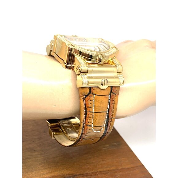 JBW Men's Watch JB6215-10C Phantom 10 YR Anniversary Diamond Quartz Gold Dial - Picture 13 of 15